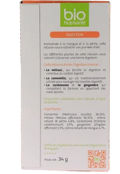 Infusion froide digestion saveur mangue-pêche bio Vitavea - boite de 20 sachets