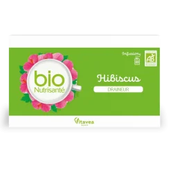 Infusion hibiscus draineur bio Vitavea - boîte de 20 sachets