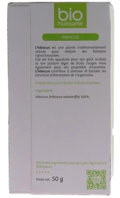 Infusion hibiscus draineur bio Vitavea - boîte de 20 sachets