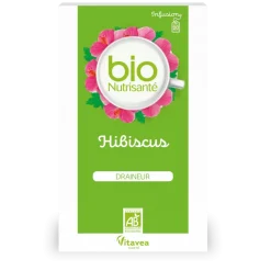 Infusion hibiscus draineur bio Vitavea - boîte de 20 sachets