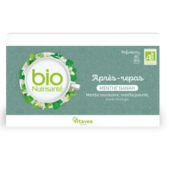 Infusion Menthe nanah après-repas bio Nutrisanté - boîte de 20 sachets
