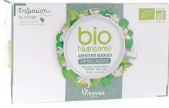 Infusion Menthe nanah après-repas bio Nutrisanté - boîte de 20 sachets