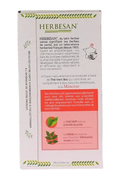 Infusion Minceur bio à la menthe Herbesan - boite de 20 sachets