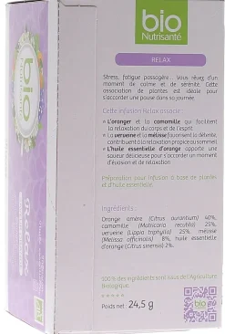 Infusion Relax bio Nutrisanté - 20 sachets