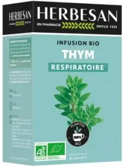 Infusion thym respiration bio Herbesan - boite de 20 sachets