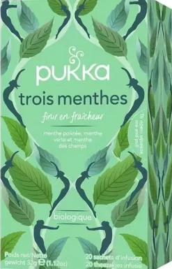 Infusion Trois menthes bio Pukka - boite de 20 sachets