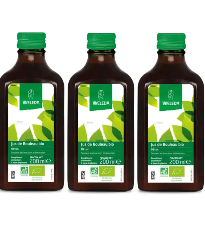 Jus de bouleau bio détox Weleda - lot de 3 flacon de 200ml