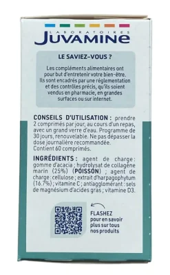 Juvamine Articulations Collagène marin et Harpagophytum – 60 comprimés