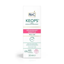 Keops déodorant sensitive soin à bille peau fragile RoC - roll-on de 30ml