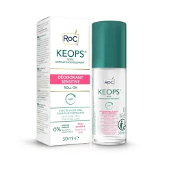 Keops déodorant sensitive soin à bille peau fragile RoC - roll-on de 30ml