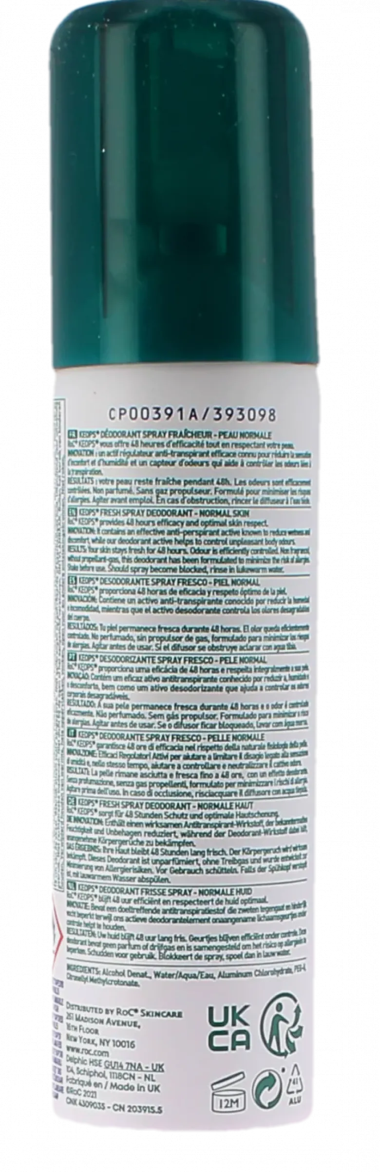 Keops déodorant spray fraîcheur 48h RoC - spray de 100ml