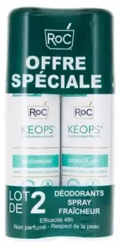 Keops Déodorant spray fraîcheur RoC - lot de 2 sprays de 100ml