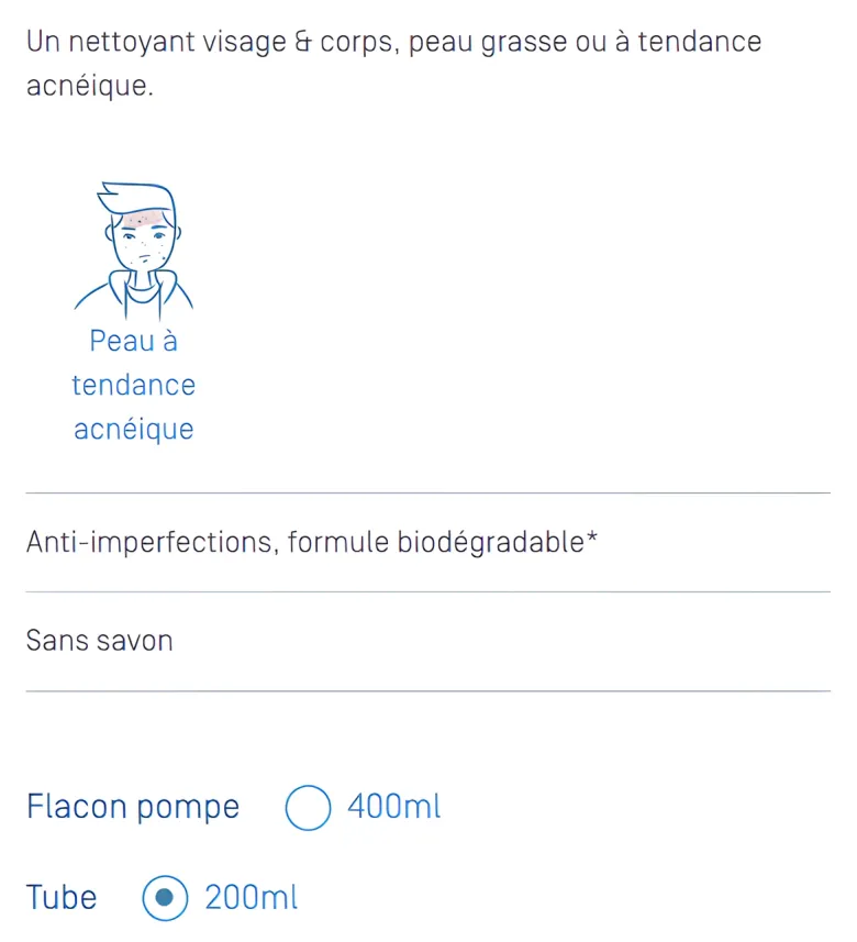 Keracnyl gel moussant visage et corps Ducray