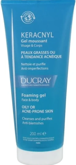 Keracnyl gel moussant visage et corps Ducray