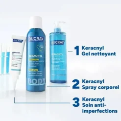 Keracnyl spray corps asséchant anti-boutons Ducray - spray de 150ml