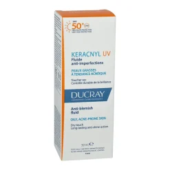 Keracnyl UV 50+ Fluide anti-imperfections peaux grasses à tendance acnéique Ducray - tube de 50 ml