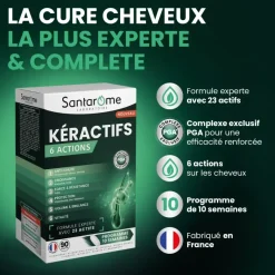 Keractifs 6 actions capillaires Santarome - boîte de 90 comprimés