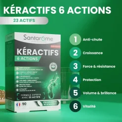 Keractifs 6 actions capillaires Santarome - boîte de 90 comprimés
