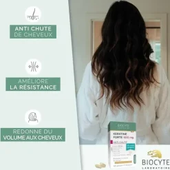 Keratine forte 500mg anti-chute Biocyte - boite de 120 gélules