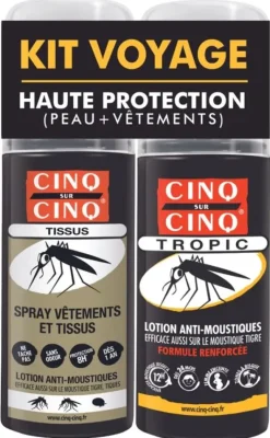 Kit voyage anti-moustiques haute protection Cinq sur Cinq - lot de 2 produits