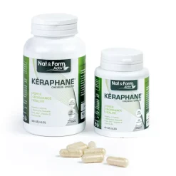 Kéraphane cheveux et ongles anti-chute Nat&Form - boite de 240 gélules offre spéciale 3+1 mois offert