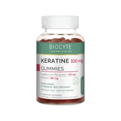 Kératine 100mg anti-chute et beauté des cheveux Biocyte - pot de 60 gummies