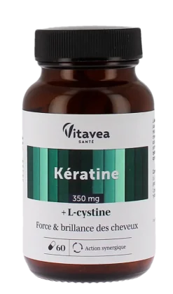 Kératine 350mg Vitavea - pot de 60 gélules
