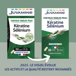 Kératine sélénium Juvamine - pot de 30 gélules