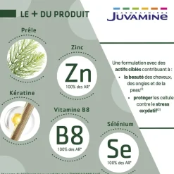 Kératine sélénium Juvamine - pot de 30 gélules