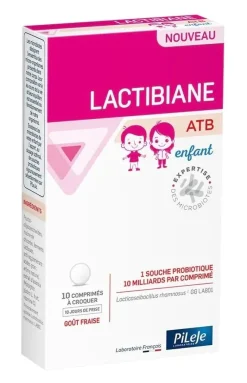 Lactibiane ATB enfant goût fraise Pileje - boîte de 10 comprimés à croquer
