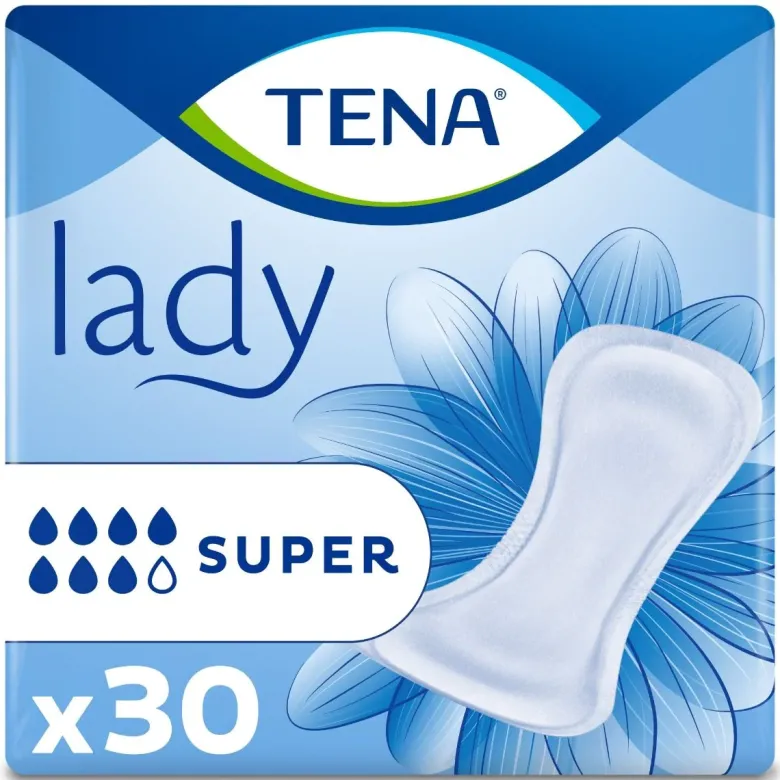 Lady Super Protections anatomiques pour femmes Tena - sachet de 30 serviettes