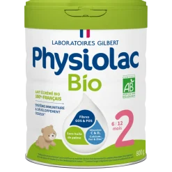 Lait bio 2ème âge 6 à 12 mois Physiolac - pot de 800 g