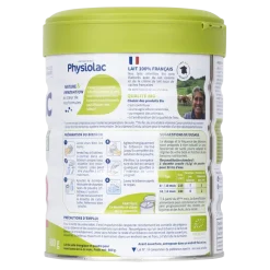 Lait bio 2ème âge 6 à 12 mois Physiolac - pot de 800 g