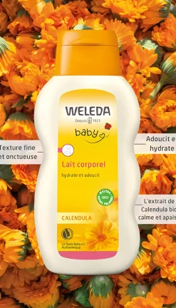 Lait corporel Calendula Weleda Bébé - flacon de 200 ml