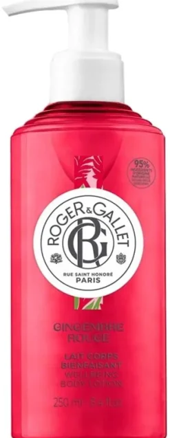 Lait corps bienfaisant Gingembre Rouge Roger & Gallet - flacon-pompe de 250 ml