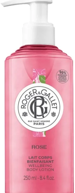 Lait corps bienfaisant Rose Roger & Gallet - flacon-pompe de 250 ml
