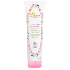 Lait corps hydratant à l'eau florale de rose bio Fleurance nature - tube de 150ml