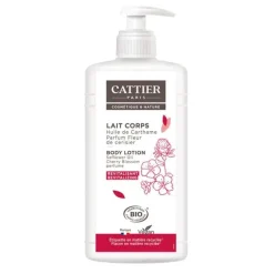 Lait corps revitalisant parfum fleur de cerise Cattier - flacon-pompe de 500ml
