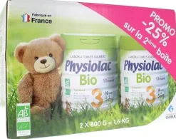 Lait Croissance 3ème âge Physiolac bio - lot de 2x800 g