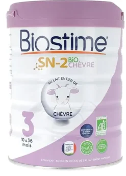 Lait de chèvre en poudre SN-2 3ème âge bio Biostime - pot de 800g