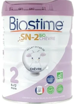Lait de chèvre en poudre SN-2 2ème âge bio Biostime - pot de 800g