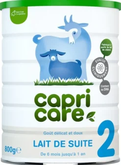Lait de suite 2 6 mois à 1 an Capricare - pot de 800 g