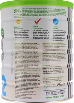 Lait de suite 2 6 mois à 1 an Capricare - pot de 800 g