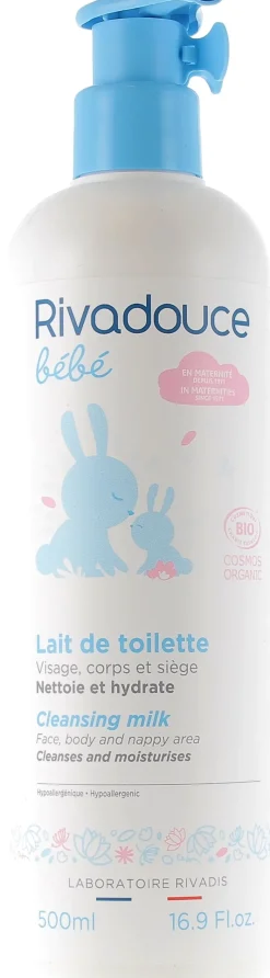 Lait de toilette Rivadouce bébé - flacon à pompe de 500 ml