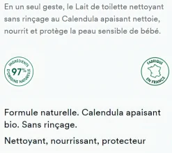Lait de toilette sans rinçage Klorane Bébé
