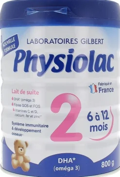 Lait en poudre 2ème âge Physiolac - pot de 800g