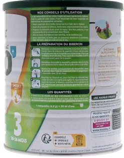 Lait en poudre Mon petit bio croissance 3ème âge 10-36 mois Modilac - pot de 800g