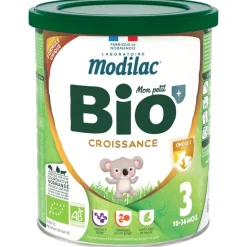Lait en poudre Mon petit bio croissance 3ème âge 10-36 mois Modilac - pot de 800g