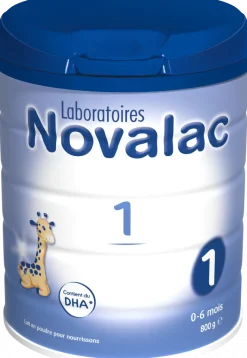 Lait en poudre pour nourrissons Novalac 1er âge de 0 à 6 mois - pot de 800 g
