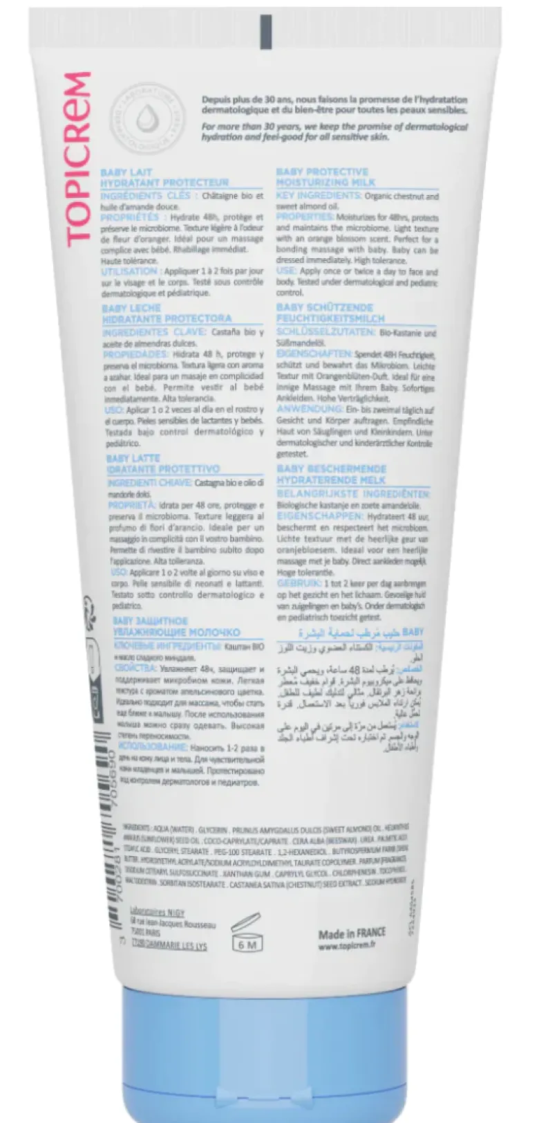 Lait hydratant protecteur baby Topicrem